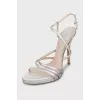 Silver leather sandals