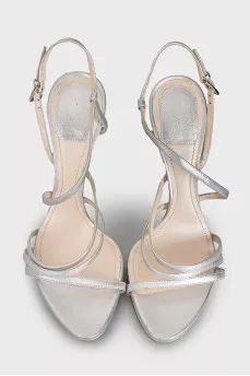 Silver leather sandals