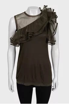 Top with a transparent top decorated with frills