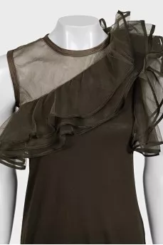 Top with a transparent top decorated with frills