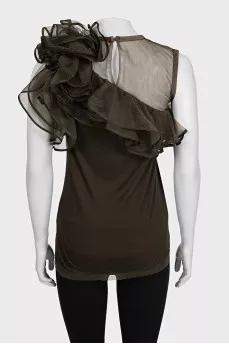 Top with a transparent top decorated with frills