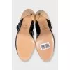 Two-tone leather open-toe shoes