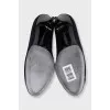 Textile shoes with leather toes and heels