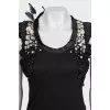 Black T-shirt with decoration