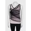 Pink T-shirt decorated with lace