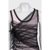 Pink T-shirt decorated with lace