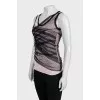 Pink T-shirt decorated with lace