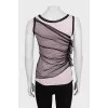 Pink T-shirt decorated with lace