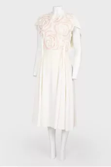 Dairy dress with pink leather details