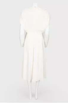 Dairy dress with pink leather details