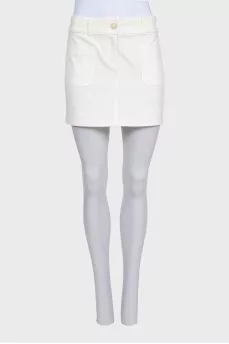 Mini skirt with patch pockets