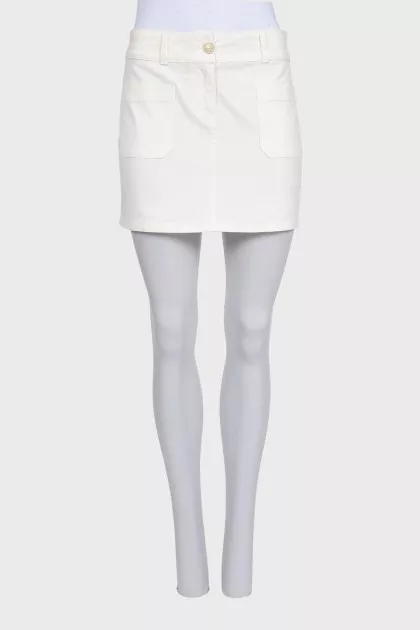 Mini skirt with patch pockets