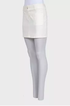 Mini skirt with patch pockets
