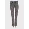 Gray skinny fit jeans with a distressed effect