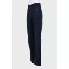 Straight trousers with a side zipper