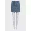 Quilted denim skirt with zipper