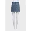 Quilted denim skirt with zipper