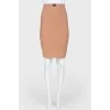 Beige pencil skirt