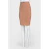 Beige pencil skirt