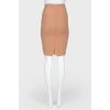 Beige pencil skirt