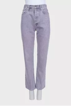 Purple straight-leg jeans