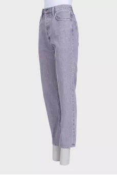 Purple straight-leg jeans