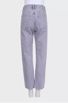 Purple straight-leg jeans
