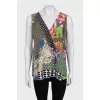 Sleeveless silk blouse with tag
