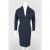 Blue dress with deep neckline
