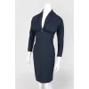 Blue dress with deep neckline