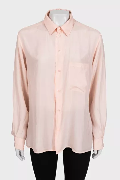Silk shirt with patch pocket