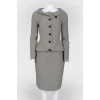 Gray woolen combine skirt+jacket