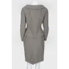 Gray woolen combine skirt+jacket