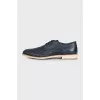 Men's woven leather lace-up shoes