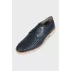 Men's woven leather lace-up shoes