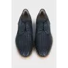 Men's woven leather lace-up shoes