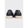 Men's woven leather lace-up shoes