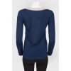 Dark blue longshit with a beige strip on the neck
