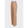 Brown high-waisted trousers
