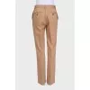 Brown high-waisted trousers