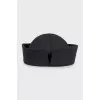 Black fabric panama hat with branded embroidery