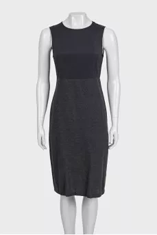 Dark gray fitted sleeveless dress