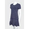 Dark blue dress with plastic golden hearts