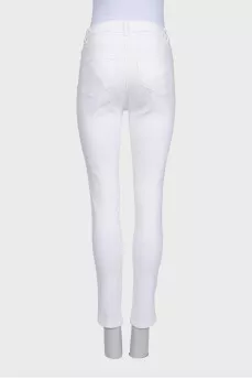 Белые джинсы skinny fit с вышивкой