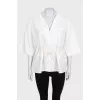 White straight-cut linen shirt