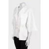 White straight-cut linen shirt
