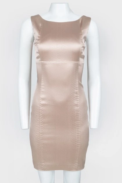 Beige reptile print dress