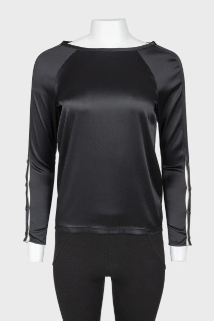 Black silk blouse