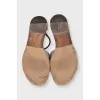 Santorini denim sandals with leather heel