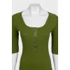Green dress with 3/4 sleeves